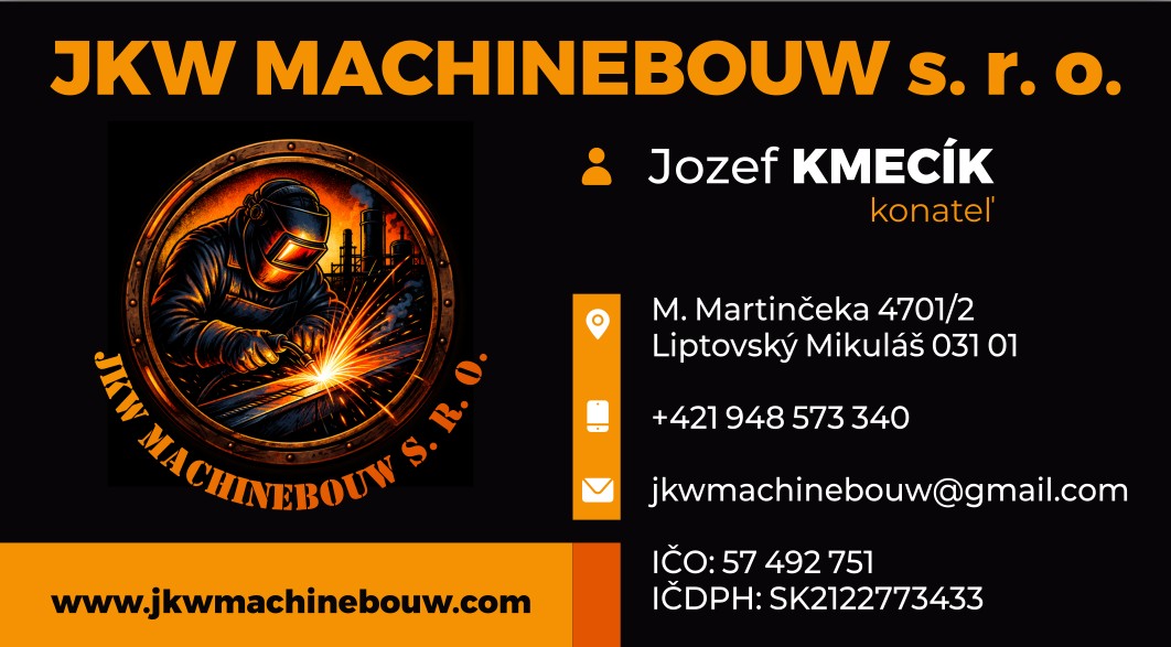 Vizitka Jozef Kmecik JKW Machinebouw